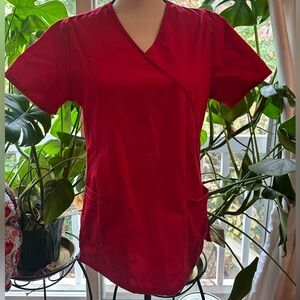 SB Scrubs Vibrant Red 3 Pocket Top